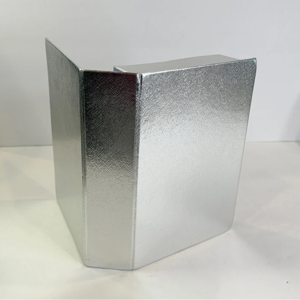 🆕 Vince Camuto Jewelry Box Silver Metallic Purple Satin Organizer Case